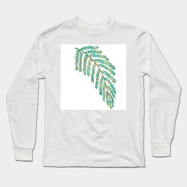 Mimosa Leaves Long Sleeve T-Shirt by CarrieBrose